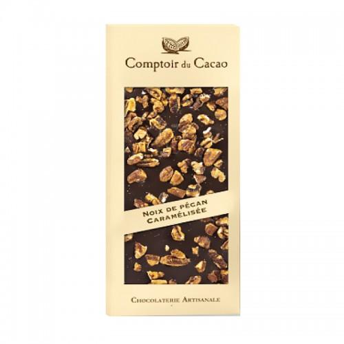 Tablette de chocolat noir à la noix de pécan Comptoir du Cacao 90G