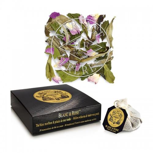 Thé Blanc et Rose Mariage Frères : Thé Blanc Parfumé | 30 Bourses