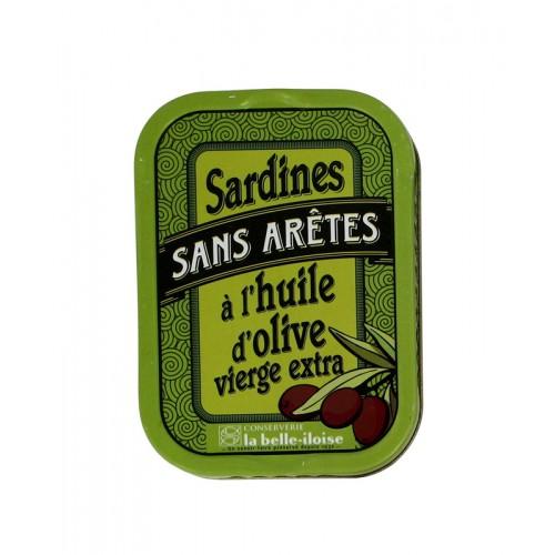 Sardines à L'Huile D'Olive Sans Arêtes 1/6 La Belle-iloise 115G