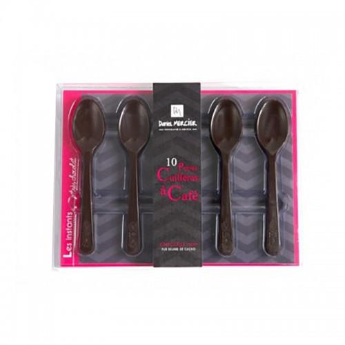 10 Petites Cuillères à Café en Chocolat Noir Daniel Mercier 83G