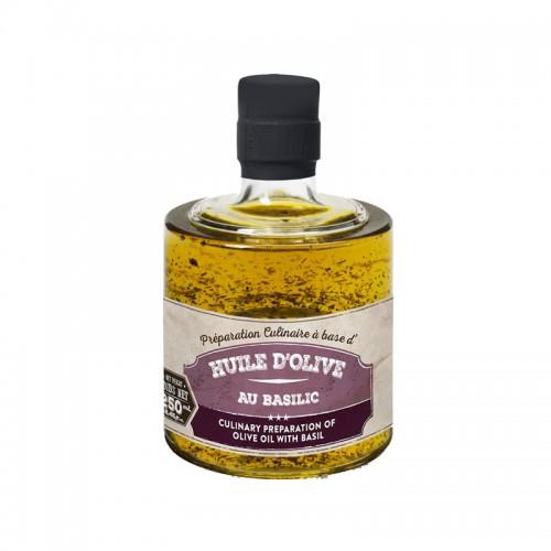 Préparation Culinaire à base d'huile d'olive au basilic Le Comptoir de Mathilde 25CL