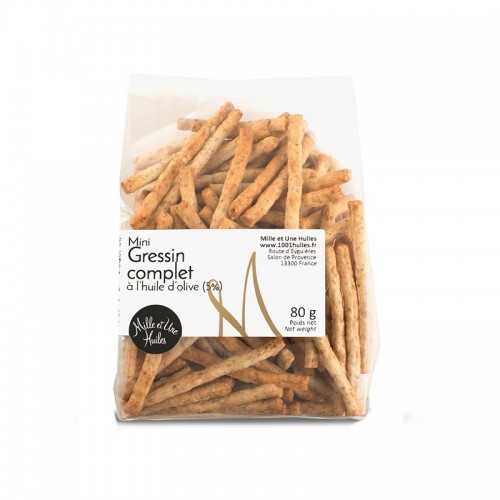 Mini gressins complets à l'huile d'olive vierge 80G
