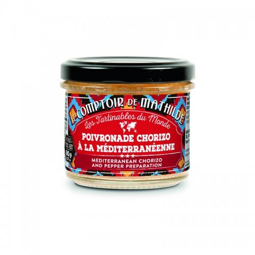Tartinable Poivronade Chorizo à la Méditerranéenne Le Comptoir de Mathilde 90G