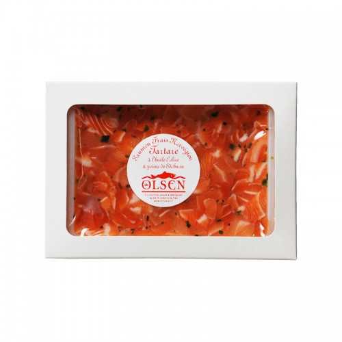 Tartare de saumon à l'huile d'olive et Sichuan Olsen 200G