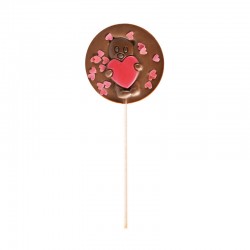 Sucette Chocolat Au Lait Ourson Coeur 50G Comptoir Mathilde