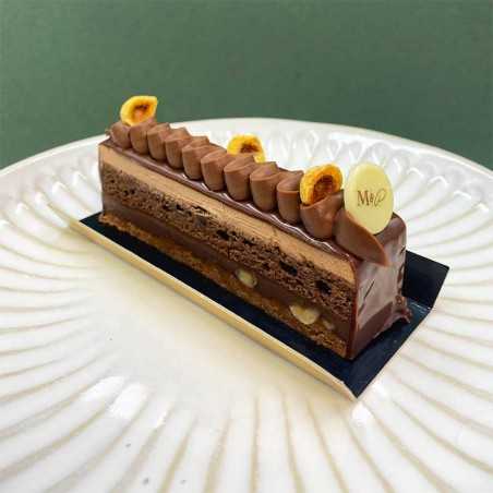 Le royal chocolat : croustillant praliné, crémeux choco M&P