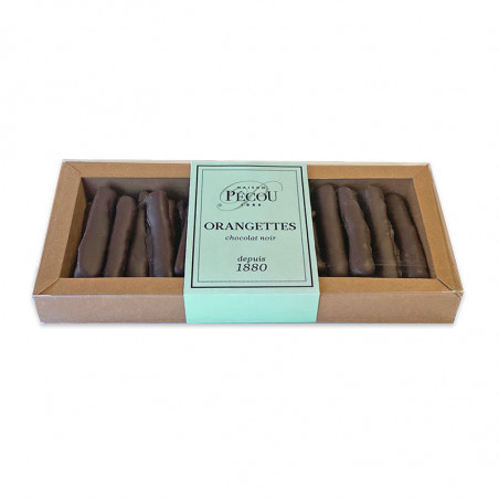 Orangettes Chocolat Noir Maison Pécou écrin kraft 150G