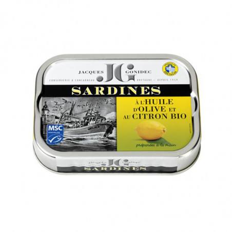 Sardines à l'Huile d'Olive et Citron Bio Jacques Gonidec 115G