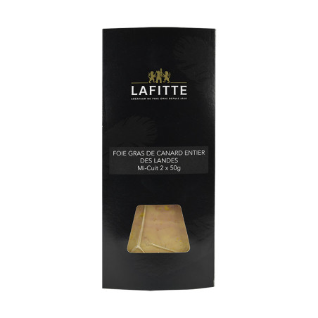 Foie gras de canard mi-cuit, 2 tranches sous vide 100G