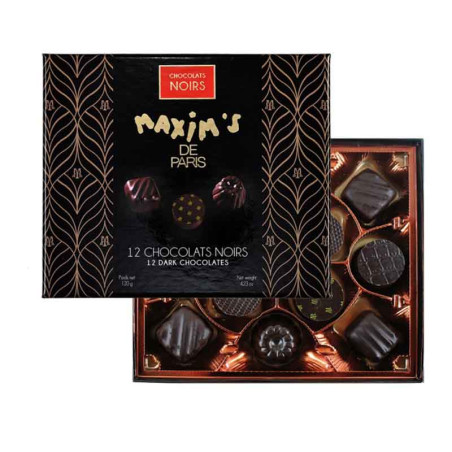 Coffret Connaisseurs 12 chocolats noirs Maxim's