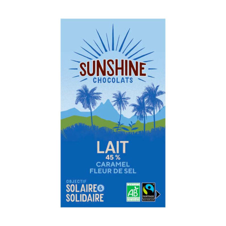 Tablette Chocolat Lait Caramel Fleur de Sel Sunshine 100G