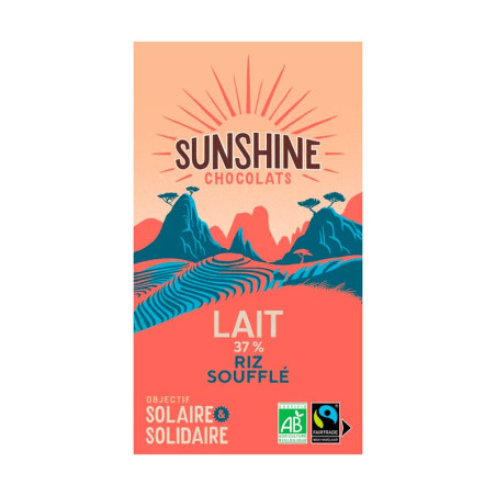 Tablette Chocolat Lait 37% Riz Soufflé Sunshine 100G