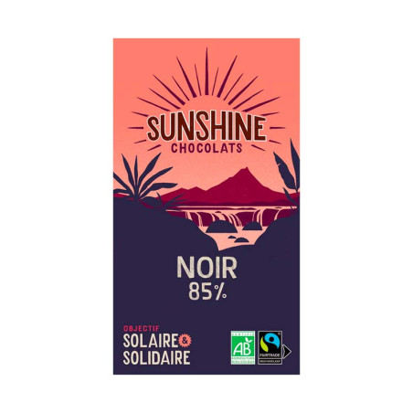 Tablette Chocolat Noir 85% de Cacao Sunshine Chocolats 100G
