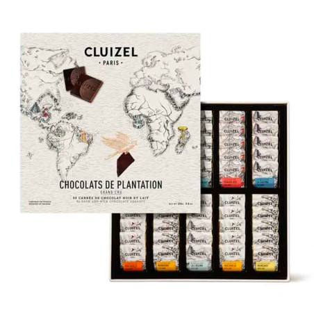 Coffret 50 carrés de chocolat de Plantation Michel Cluizel 250G