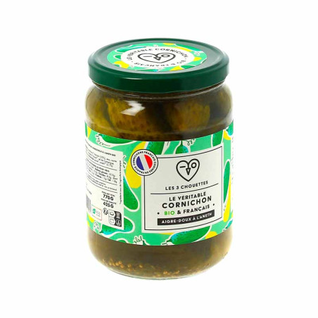 Cornichons Bio Aigre Doux Les 3 Chouettes 770G