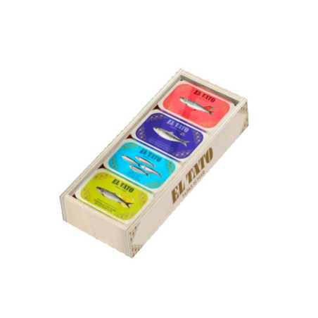 Coffret de 4 boites de Sardines El Tato 327G | Coffret Cadeau