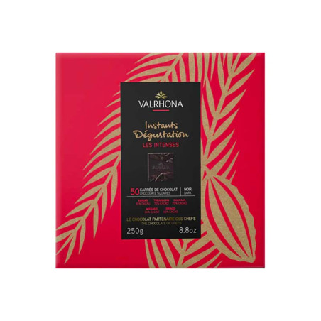 Coffret 50 Carrés Noir Valrhona 250G | Assortiment Chocolats Noirs