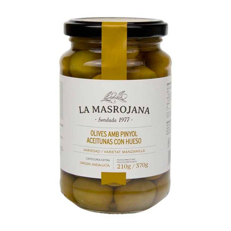 Olives Assaisonnées sans noyau La Masrojana 170G Net Égoutté