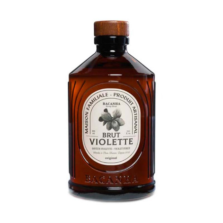 Sirop Violette Brut Bacanha 40CL | Sirop Artisanal | Flacon en verre teinté