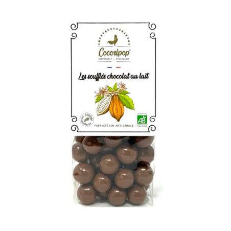 Soufflés Chocolat Lait Cocoripop 100G | Confierie Bio Chocolatée
