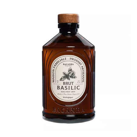 Sirop Basilic Brut Biologique Bacanha 40CL | Flacon en verre