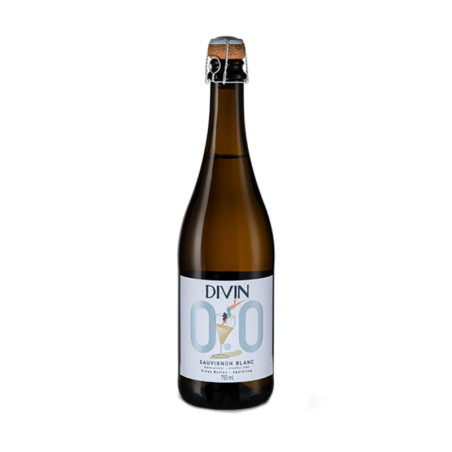Sauvignon 0.0% Sparkling Divin 75CL | Vin blanc pétillant sans alcool