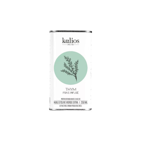 Huile d'Olive Infusée Au Thym Kalios 250ML | Bidon en acier
