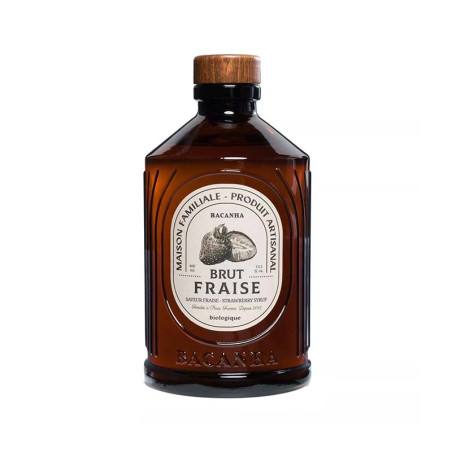 Sirop Fraise Brut Biologique Bacanha 40CL | Flacon en verre teinté