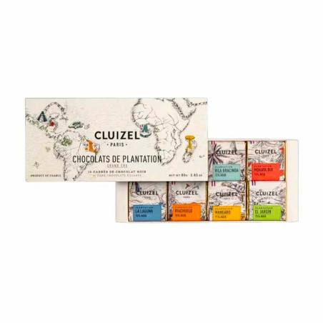 Etui 16 carrés de chocolat de Plantation Michel Cluizel 80G