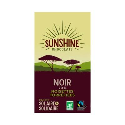 Tablette Chocolat Noir 70% Noisette Torréfiée Sunshine 100G