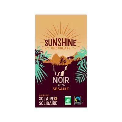 Tablette Chocolat Noir 70% Sésame 100G Sunshine