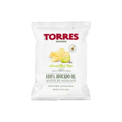 Chips Huile d'avocat Citron et Poivre Noir Torres 125G