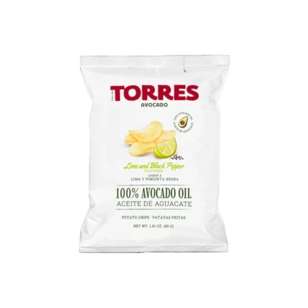 Chips Huile d'avocat Citron et Poivre Noir Torres 125G